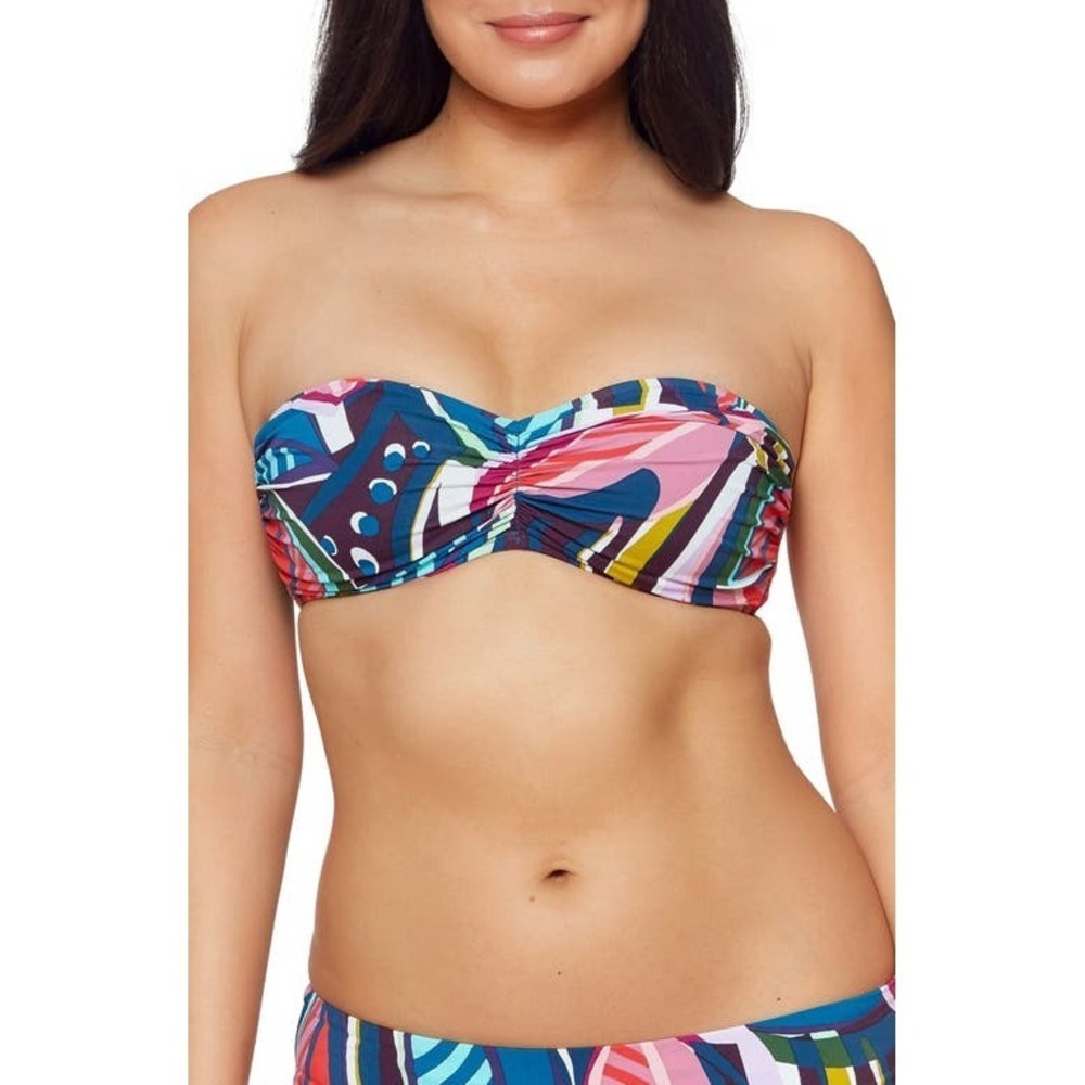 Bleu Rod Beattie Absolutely Fabulous Bandeau Bikini Top in Multicolor 14 NWT